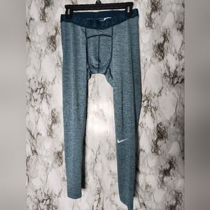 Nike Pro Compression Dri-Fit Blue Leggings Large Lg